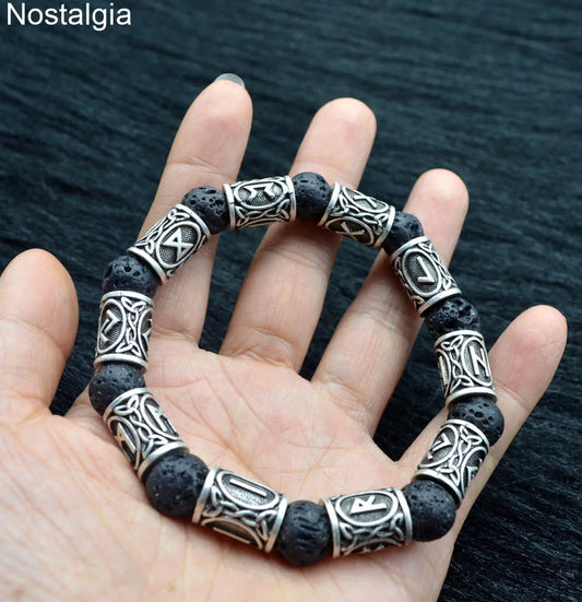 Volcanic lava rune bracelet