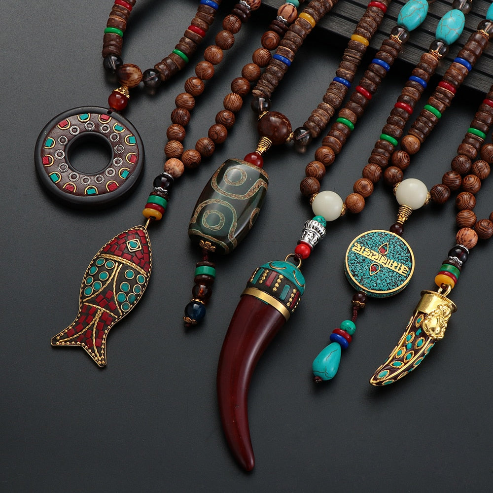 Nepali necklace with ethnic pendant