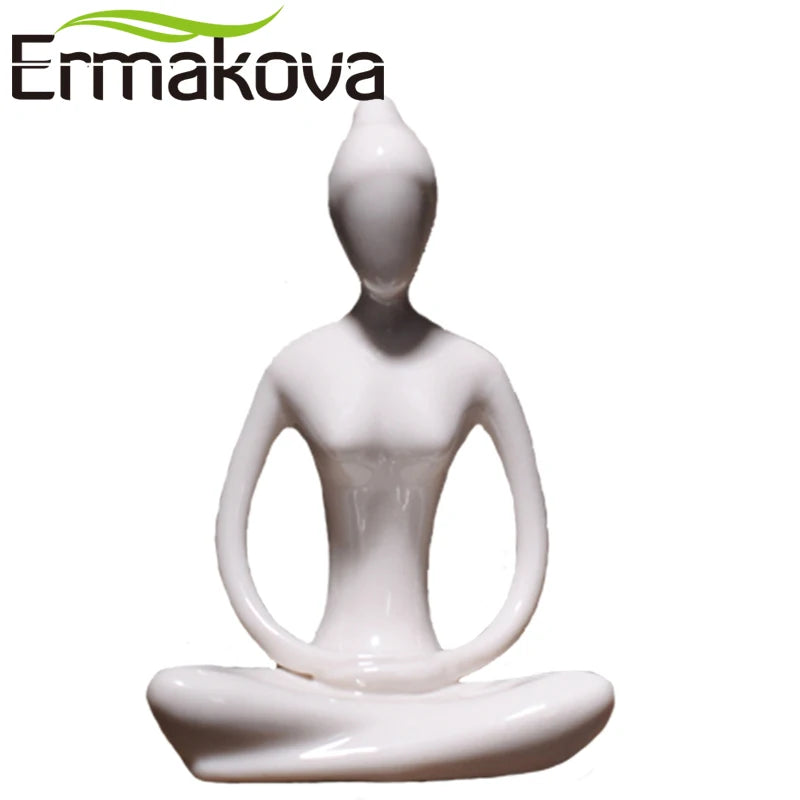 Miniature porcelain yoga figurine