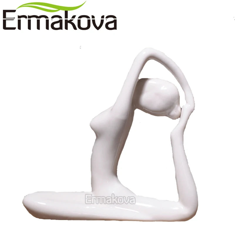 Miniature porcelain yoga figurine