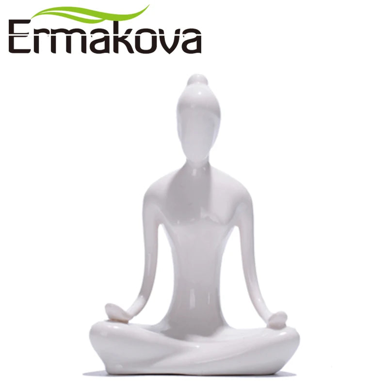 Miniature porcelain yoga figurine