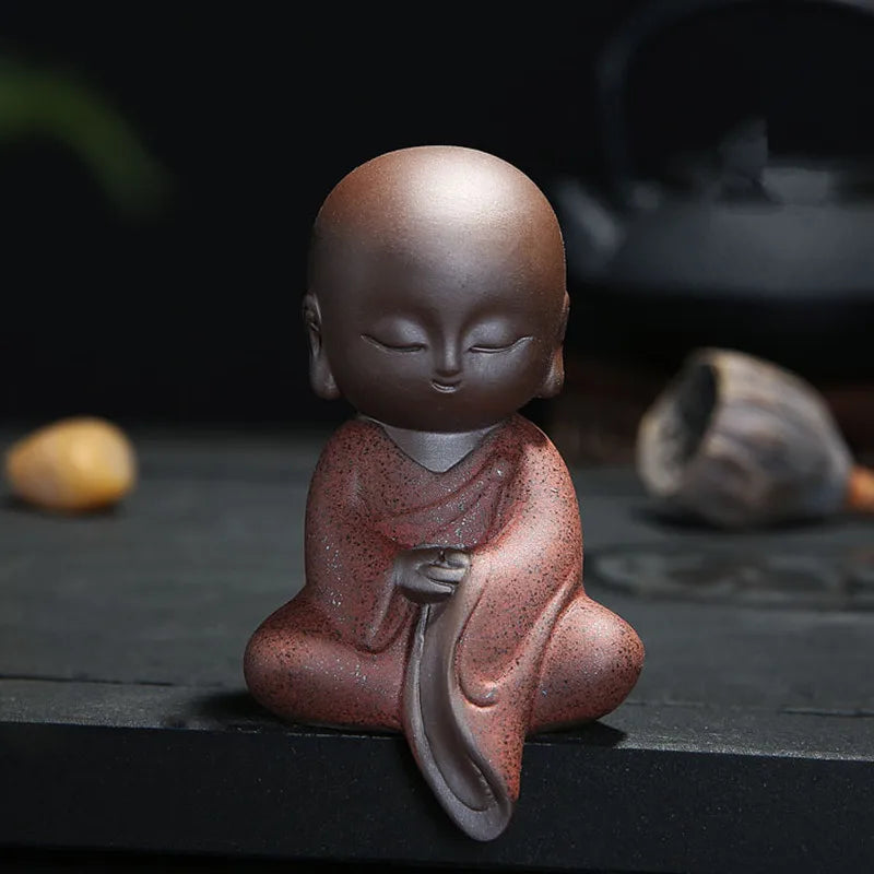 Small  Monk Buddha Statue Ceramic