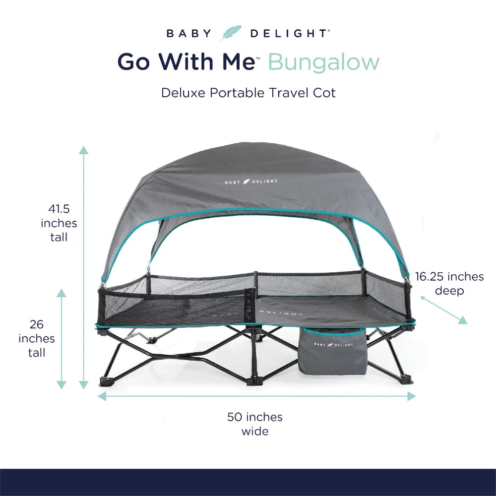 Travel bungalow bed for babies with sun protection