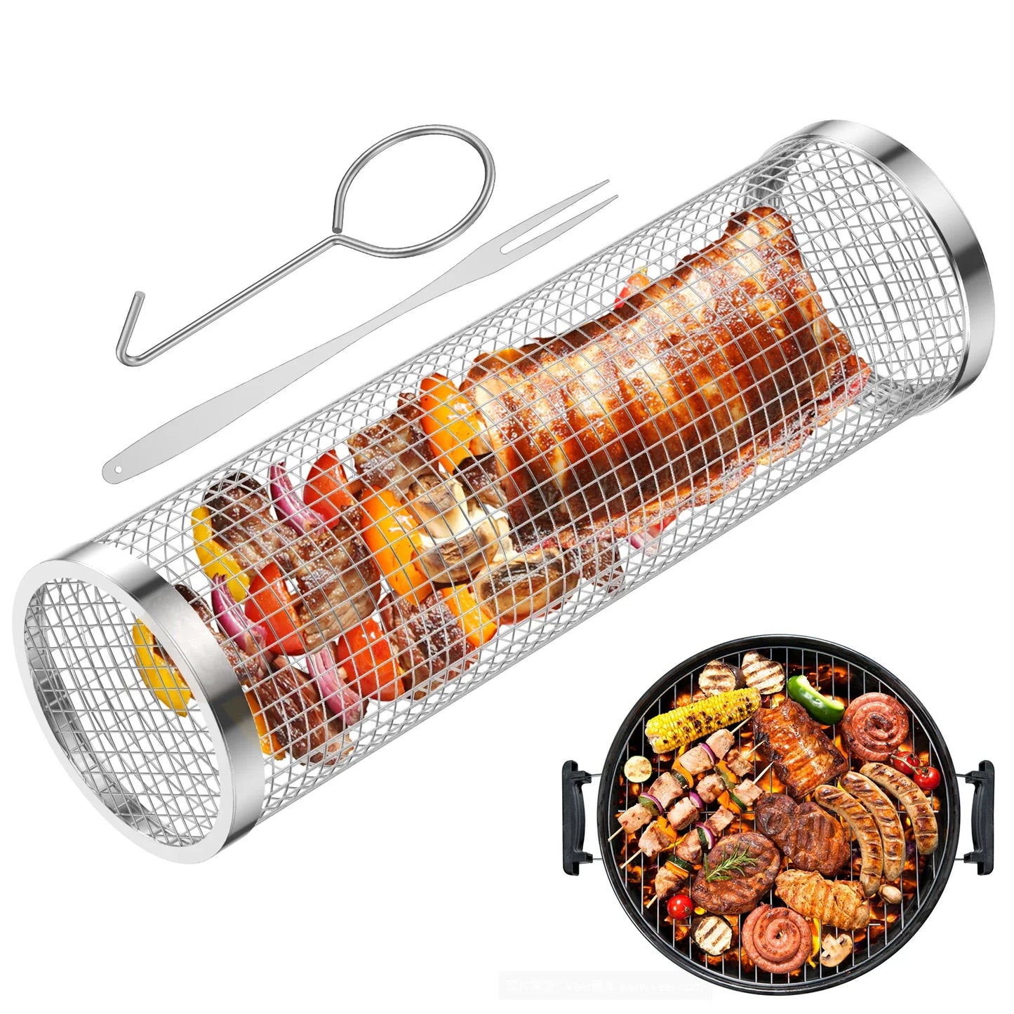 Rotating grill basket