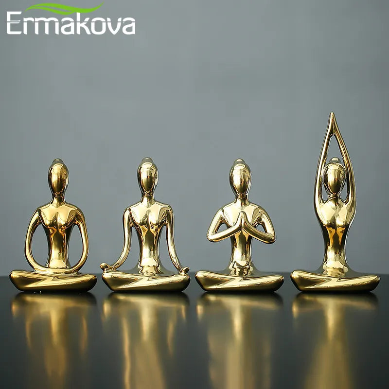 Miniature porcelain yoga figurine