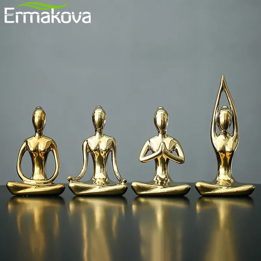 Miniature porcelain yoga figurine