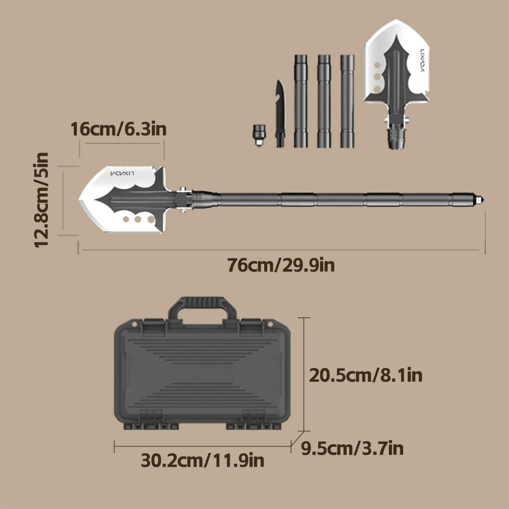 Multifunctional camping shovel