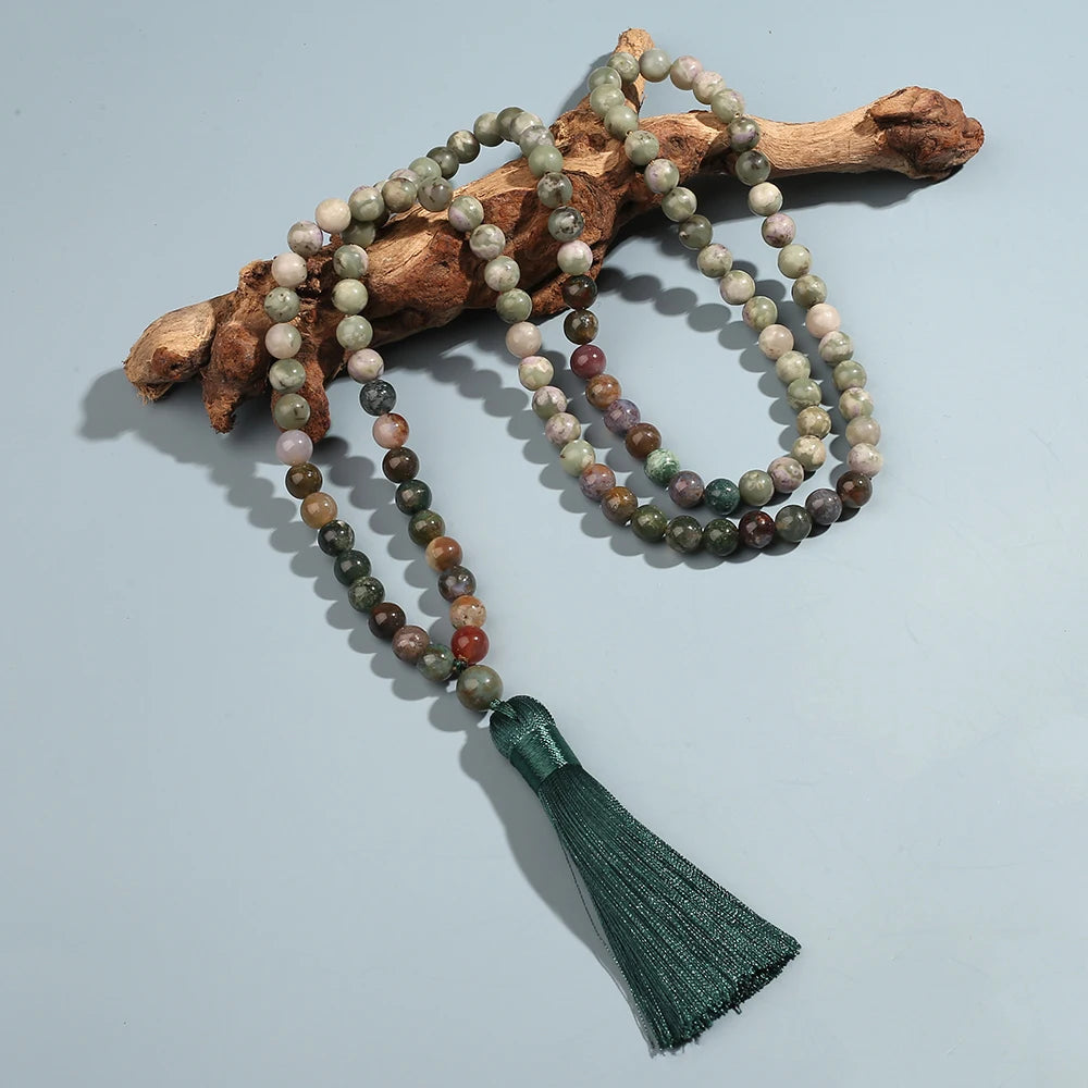 Jade Indian Onyx Mala set with Bracelet