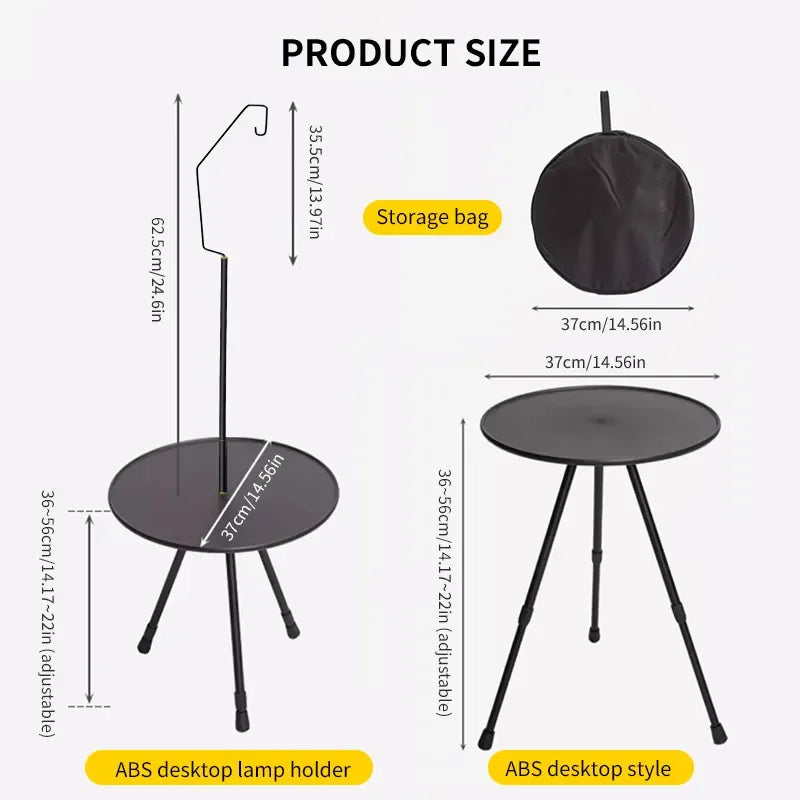 Round Light  Portable Folding Table