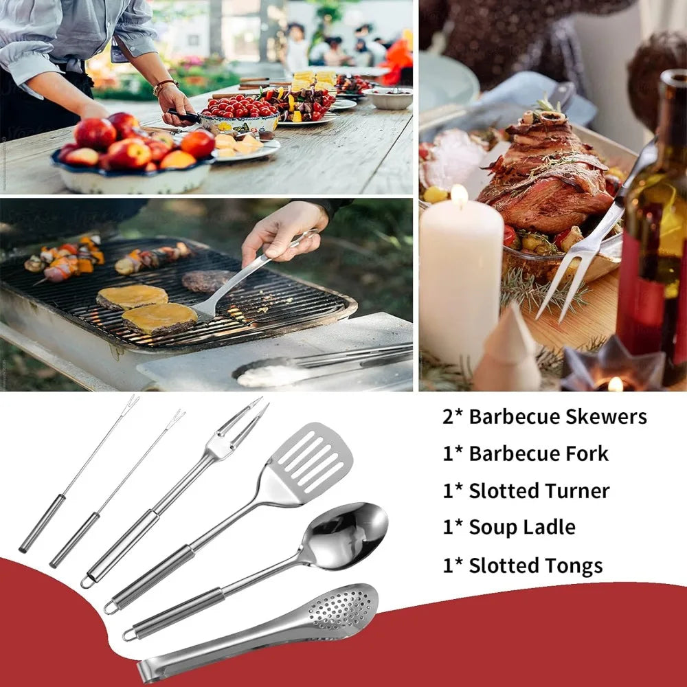 Portable Camping Kitchen Set-27 Piece Cookware Kit, Stainless Steel