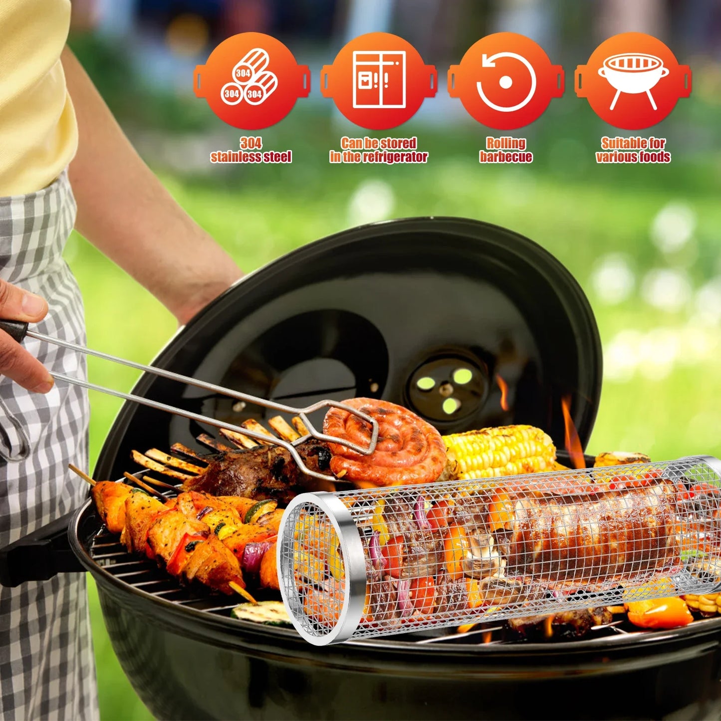 Rotating grill basket