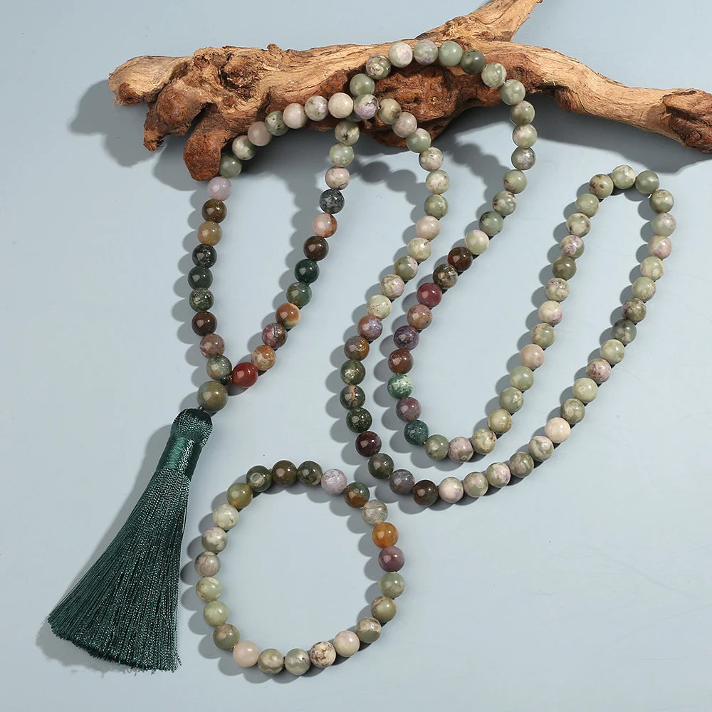 Jade Indian Onyx Mala set with Bracelet