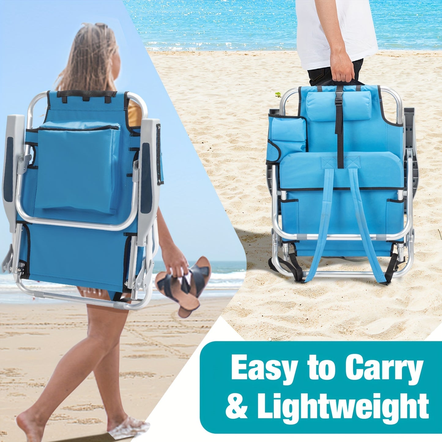 Lightweight portable folding lounger chair