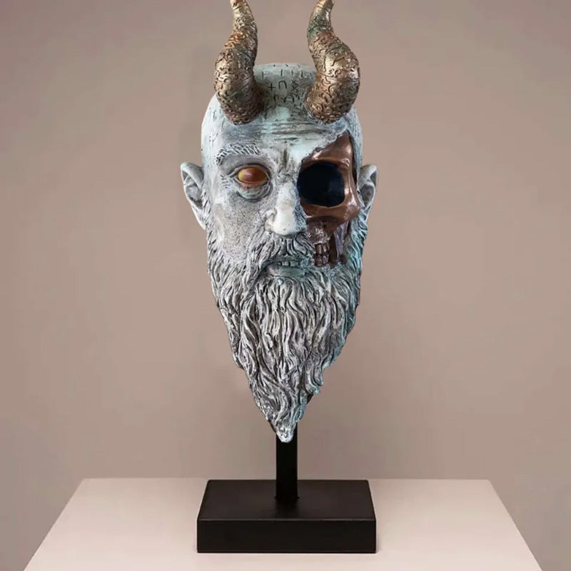 Resin statuette in the form of Mimir's head.