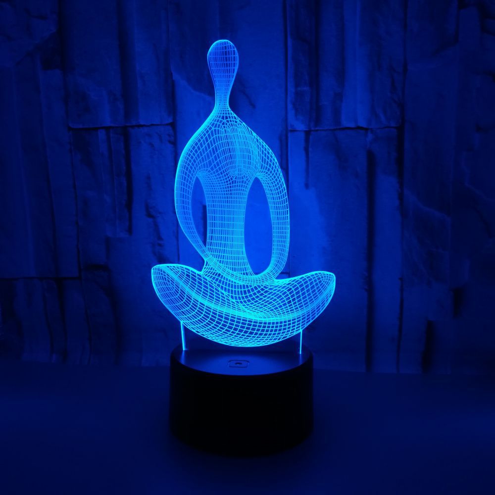 3D illusion lamp sitting meditation visual effect night light 7 colors glow with touch switch USB cable