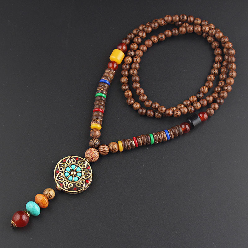 Wooden Buddhist meditation rosary