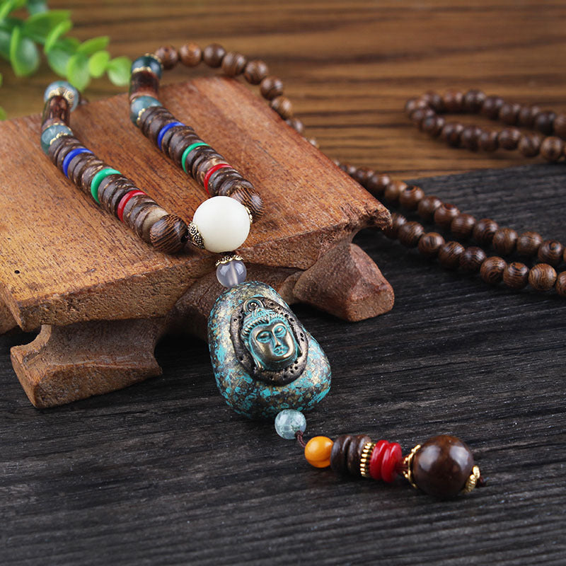 Wooden Buddhist meditation rosary