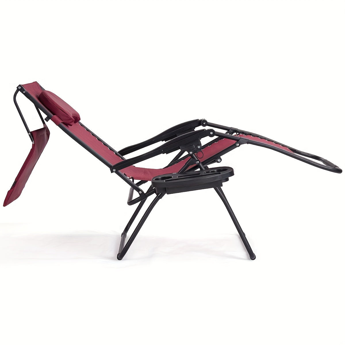 Sturdy folding sun lounger with sun protection