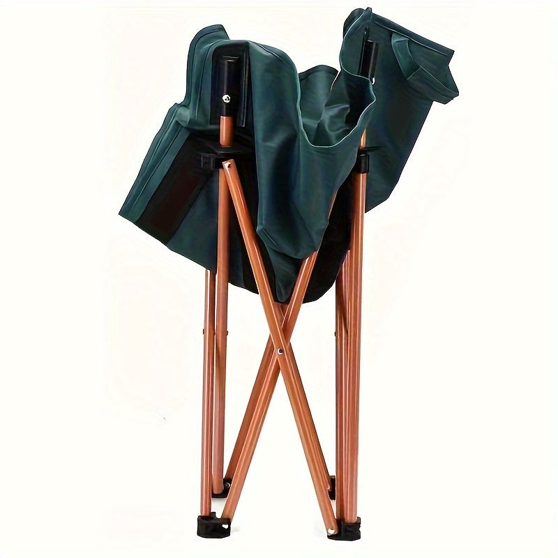 Folding camping chair with storage pocket