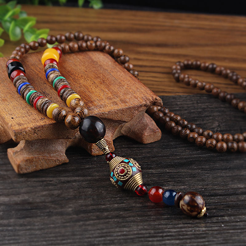 Wooden Buddhist meditation rosary