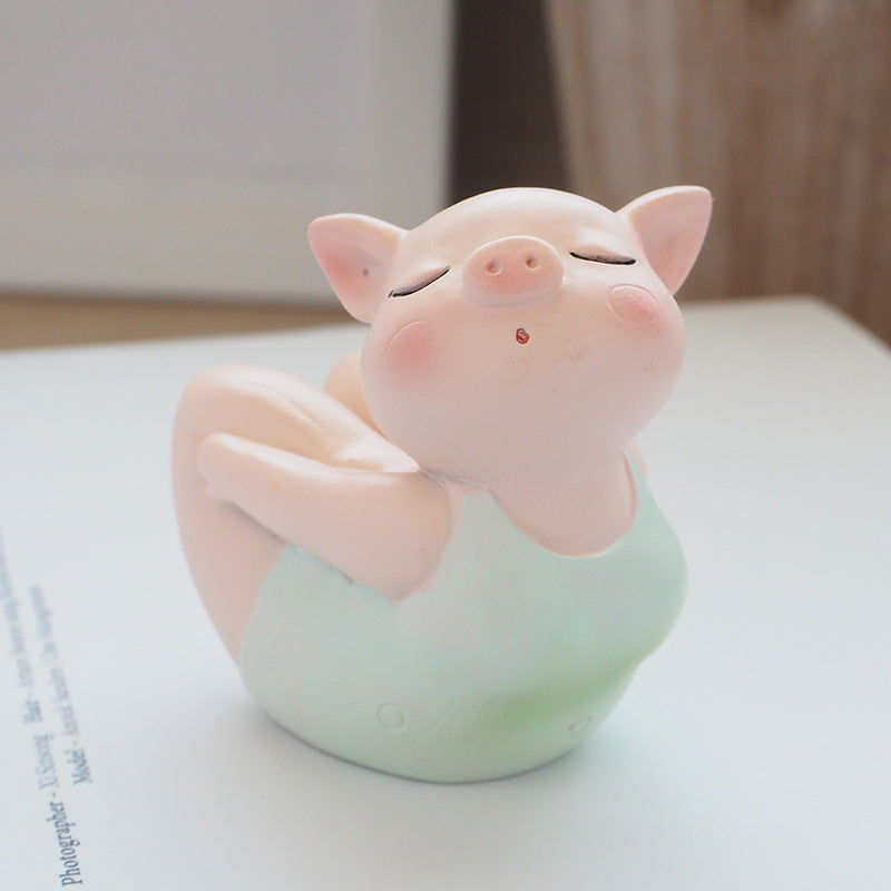 Cute "yoga piglets" ornaments