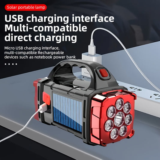 3-in-1  rechargeable solar-powered flashlight HB-1678