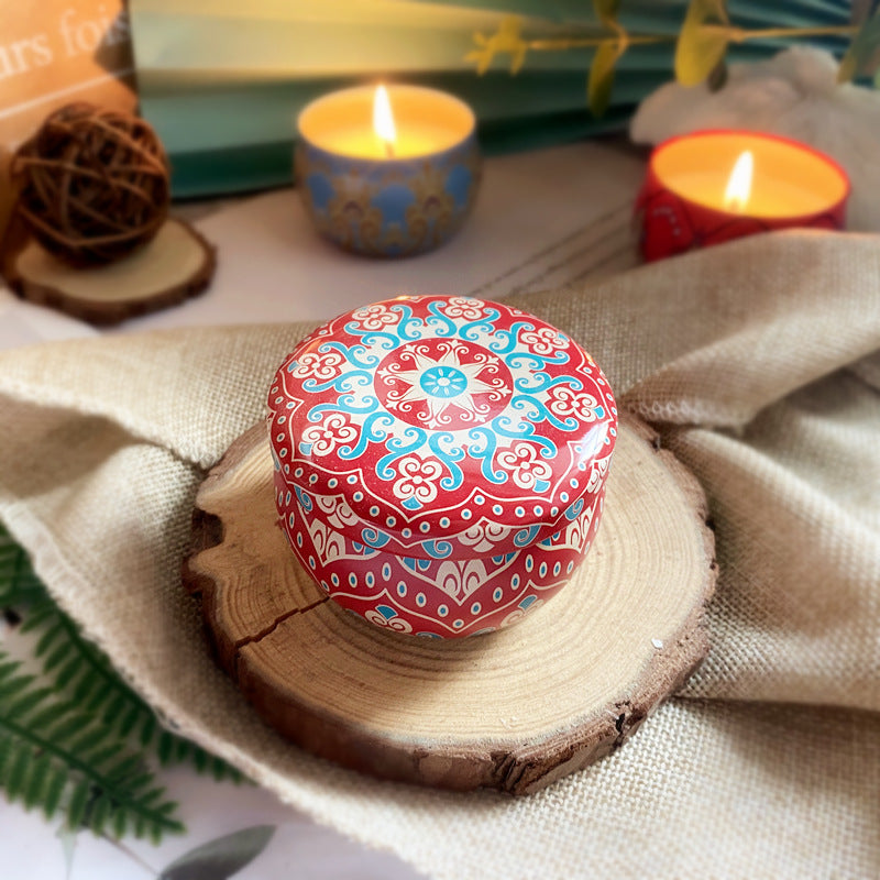 Scented soy wax candle with floral fragrance