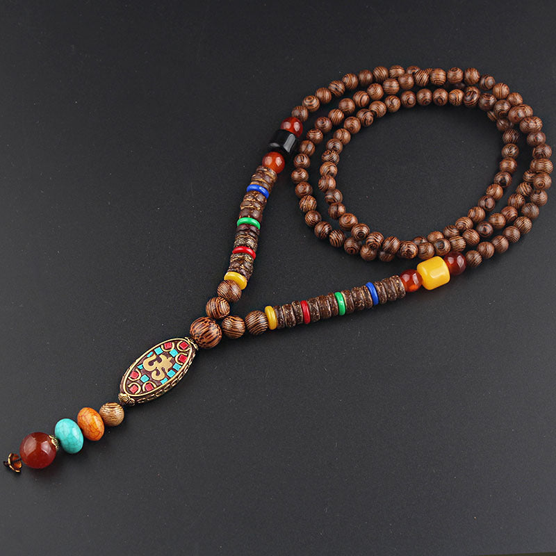 Wooden Buddhist meditation rosary