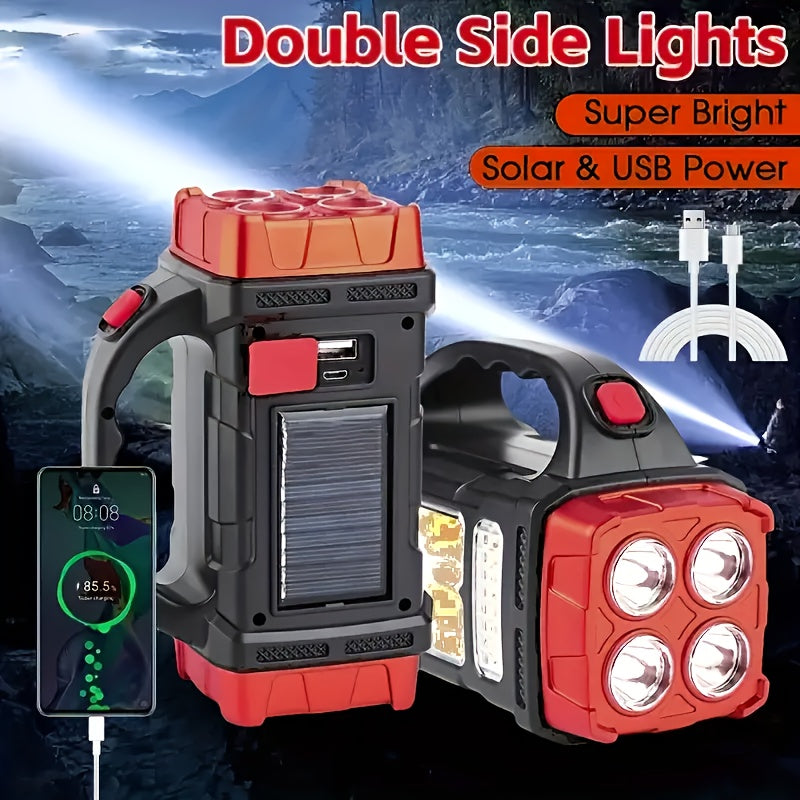 3-in-1  rechargeable solar-powered flashlight HB-1678