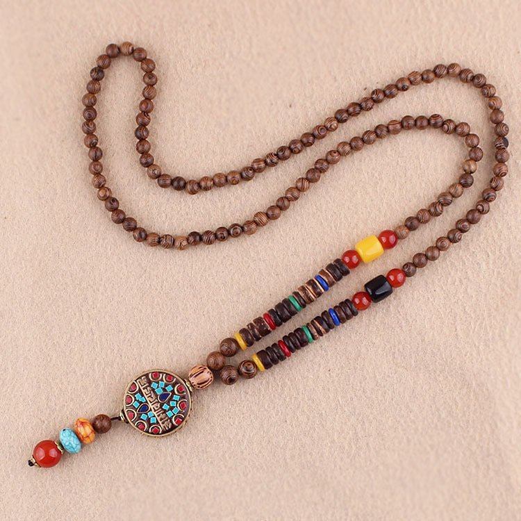 Wooden Buddhist meditation rosary