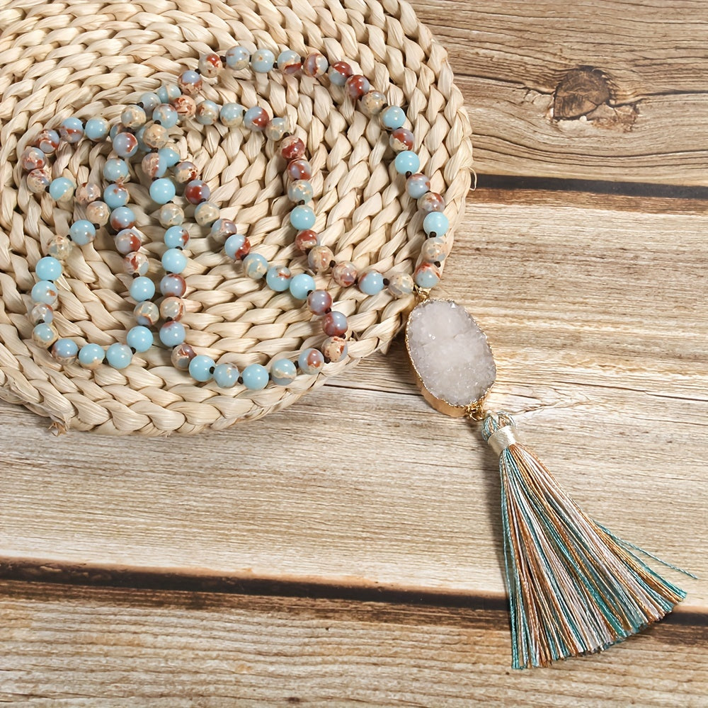 Boho Chic Stone Beaded Necklace