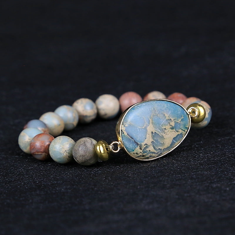 Elegant bracelet made of "jasper with marine deposits"