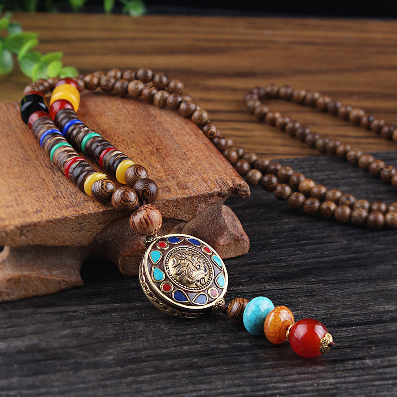 Wooden Buddhist meditation rosary