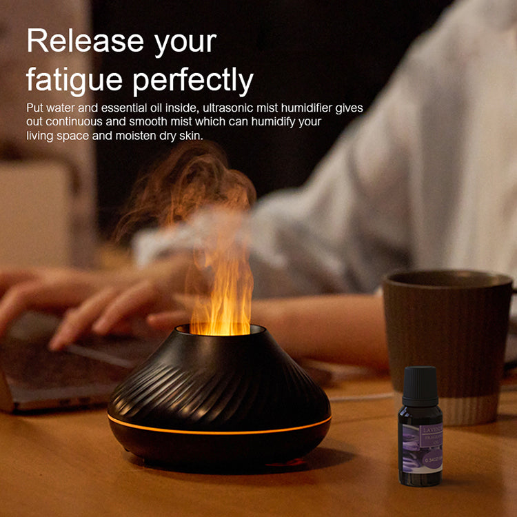 RGB Flame Aroma Diffuser 130Ml 3d Colorful Flame