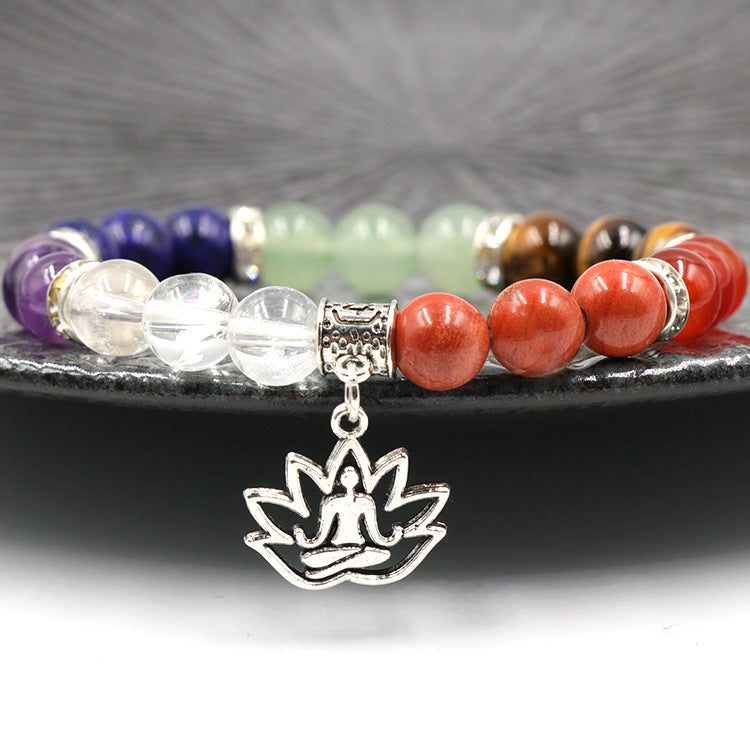 Set of natural mineral stones with bracelet