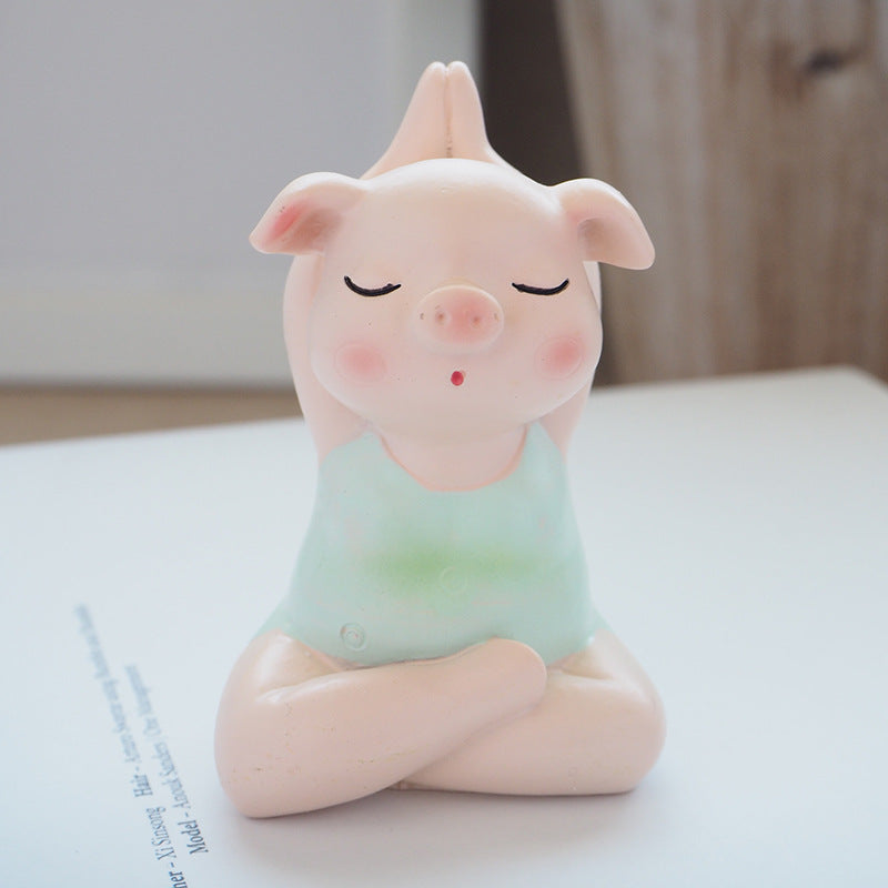 Cute "yoga piglets" ornaments