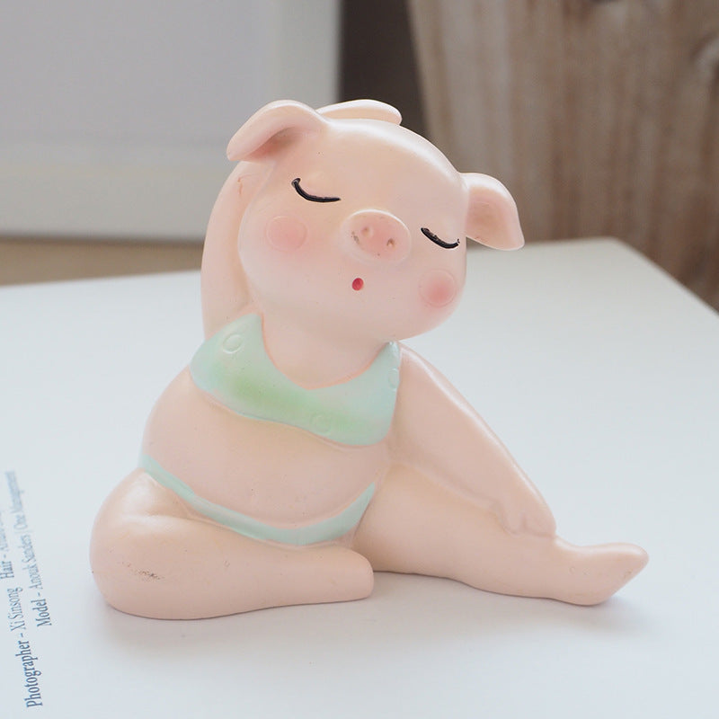 Cute "yoga piglets" ornaments