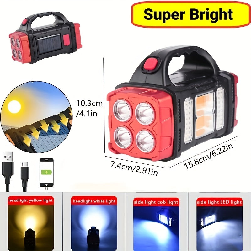 3-in-1  rechargeable solar-powered flashlight HB-1678