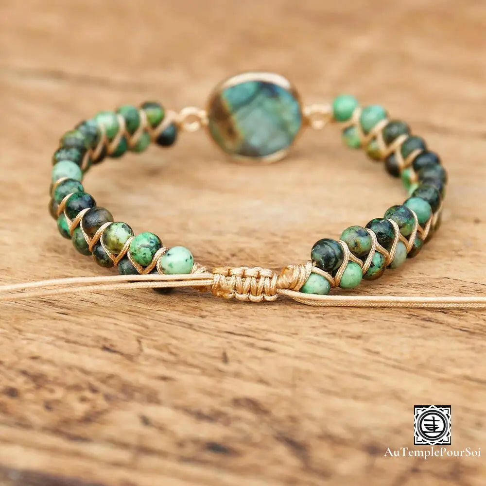 Bracelet “Spirit of Life” made of labradorite and green jasper