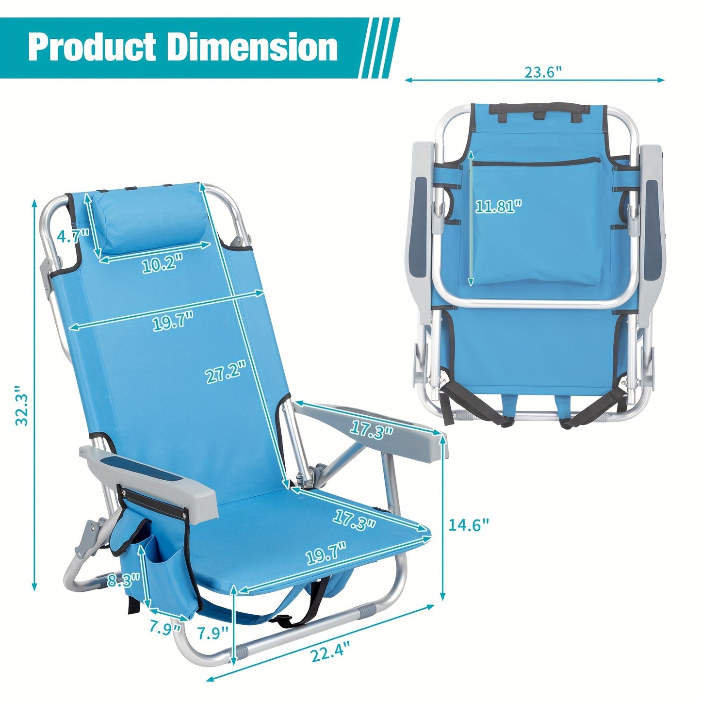 Lightweight portable folding lounger chair