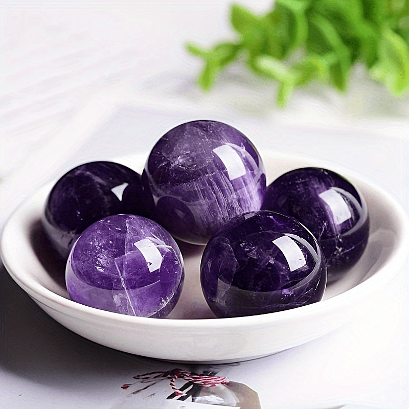 Round Purple Natural Amethyst Sphere/Ball, For Healing