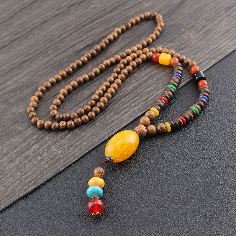 Tibetan Wenge Wood Necklace