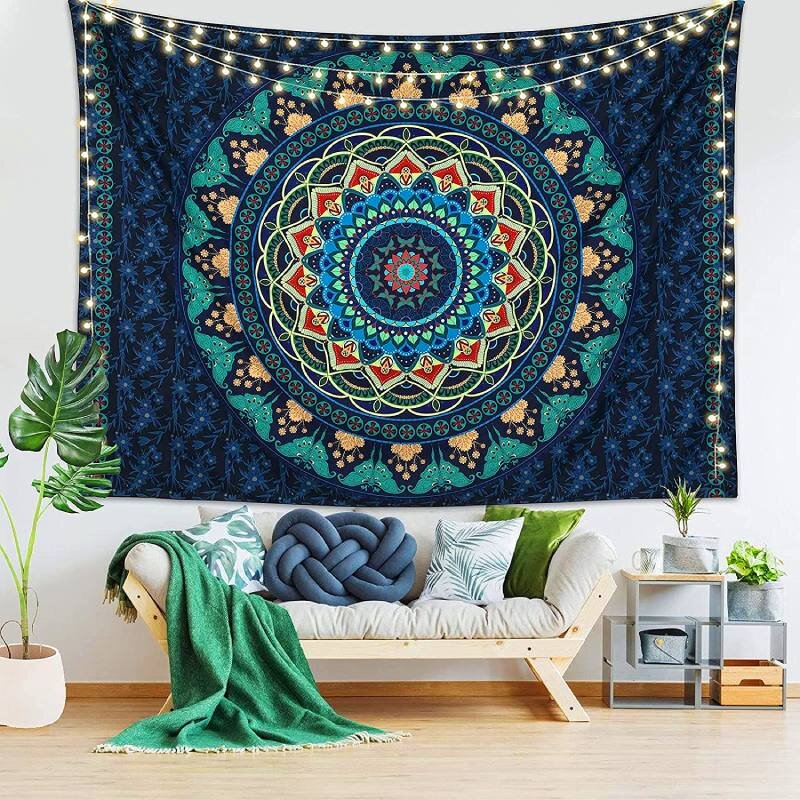 Tapestry mandala peacock