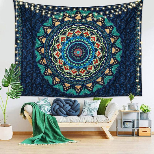 Tapestry mandala peacock